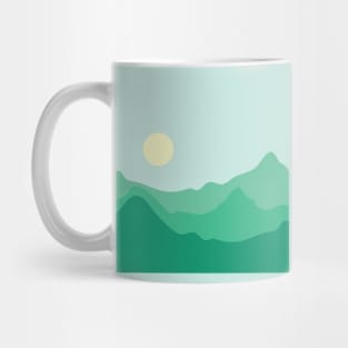 Pastel green hills art Mug